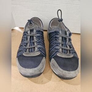 Dansko Women's Comfort Shoes Navy Blue Size 8.5 EUR 39  Leather Fabric. BIN 19